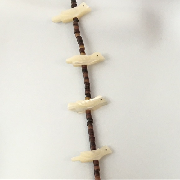 Native Navajo Heishi MOP bird fetish necklace - Picture 5 of 11